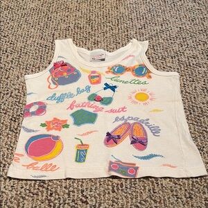 Royal Deb Colorful Kids Tank Top. 3D & Sparkly. Size 4. Vintage. Y2K